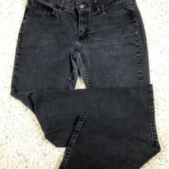 Riders By Lee Women Dark Wash Mid Rise Bootcut Leg Stretch Black Denim Jeans 12P - Picture 11 of 11